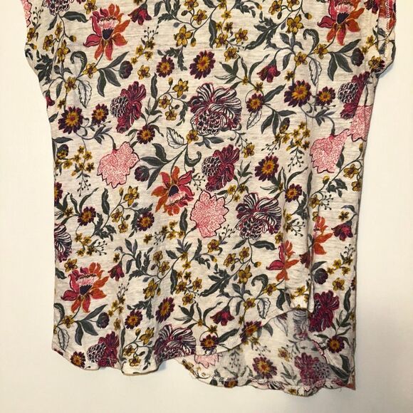 Rachel Zoe Women’s Small 100% Linen Colorful Floral Pink Cream Short Sleeve Tee - Picture 8 of 10